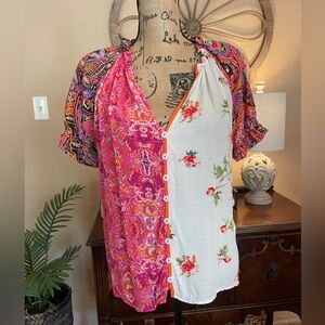 Multicolor Floral and Paisley Women's Top